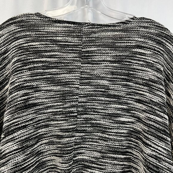 In Style Womens Open Front Black/Ivory Marled Kimono Cardigan Crochet Trim S/M - Picture 6 of 8